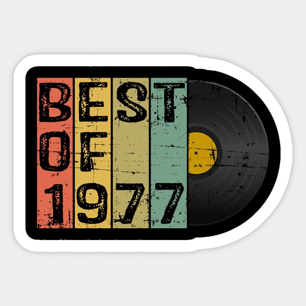 Retro Vintage 43rd Birthday Gift For Him or Her Best of 1977 Sticker by RW